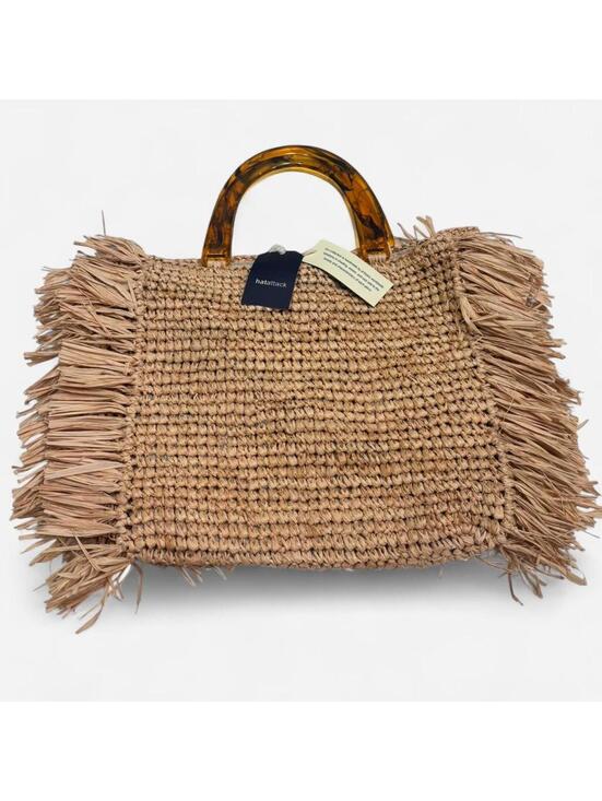 Hat Attack Handbags - Hat Attack - Raffia Bag with Tortoise Handles